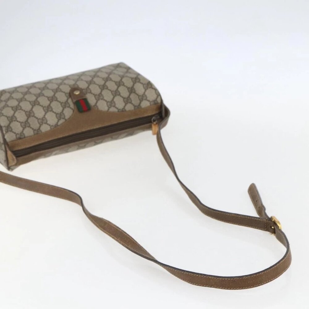 GUCCI GG Supreme Web Sherry Line Bag PVC Beige Gold 89 02 017 Auth BA8189 - Picture 8 of 15